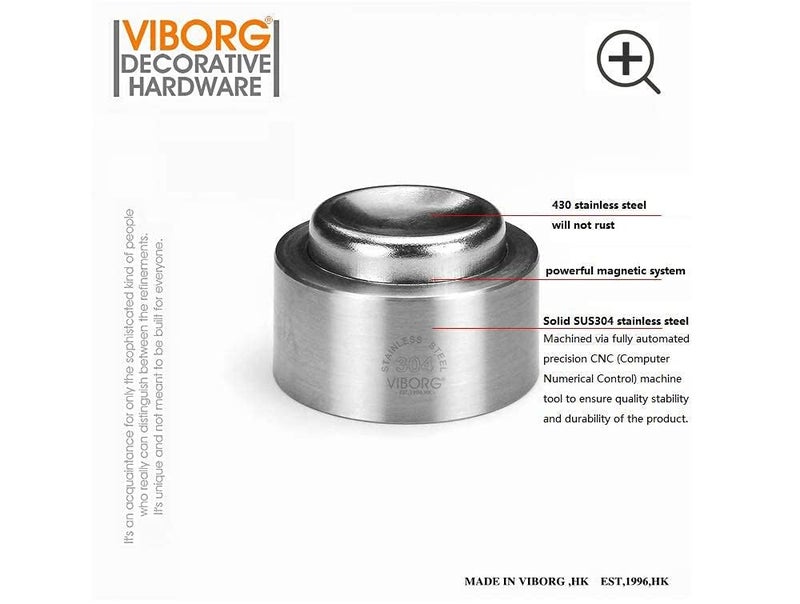 VIBORG Deluxe Solid SUS304 Stainless Steel Heavy-Duty Floor Mount Mounted Magnetic Door Stopper Doorstop Door Stop, RS-07 - Image 2
